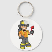 Brandweerman met een bijl sleutelhanger (Voorkant)