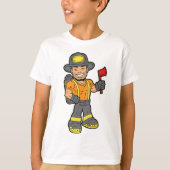 Brandweerman met een bijl t-shirt (Voorkant)