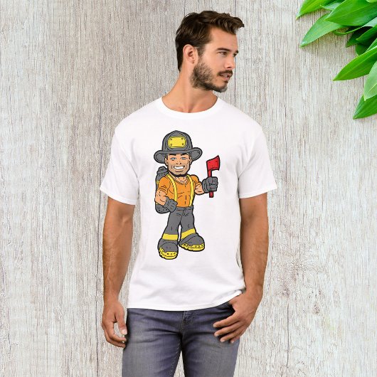 Brandweerman met een bijl t-shirt
