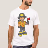 Brandweerman met een bijl t-shirt (Voorkant)