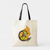 Brandweerman met een Canvas tas (Achterkant)