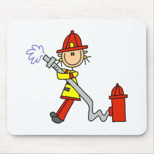 Brandweerman met slang muismat