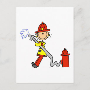 Brandweerman met slang T-shirts en cadeaus Briefkaart