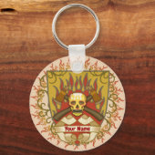 brandweerman met vlammenscherm sleutelhanger (Voorkant)