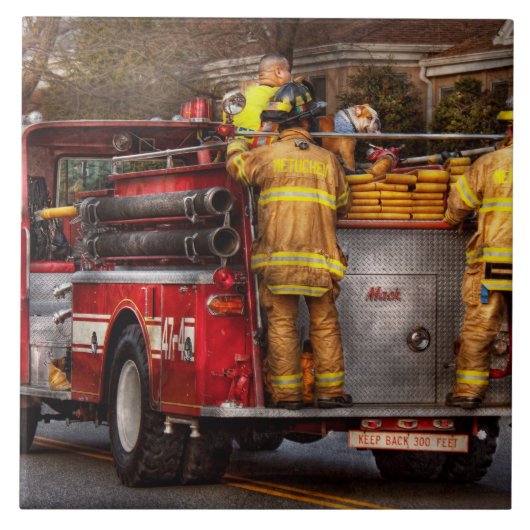 Brandweerman - Metuchen Fire Department Tegeltje (Voorkant)