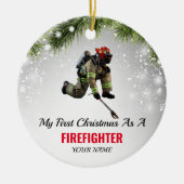 brandweerman, mijn eerste Kerstmis, als brandweerr Keramisch Ornament (Voorkant)