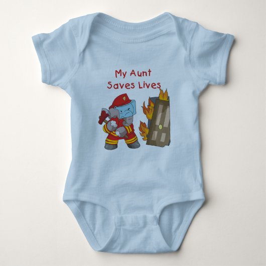 brandweerman Mijn tante redt overhemden en cadeaus Romper (Voorkant)