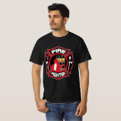 Brandweerman Moderne Badge T-shirt (Voorkant volledig)