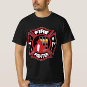 Brandweerman Moderne Badge T-shirt (Voorkant)