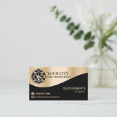 Brandweerman Moderne Gouden Brandweerman Visitekaartje (Staand voorkant)