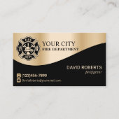 Brandweerman Moderne Gouden Brandweerman Visitekaartje (Voorkant)