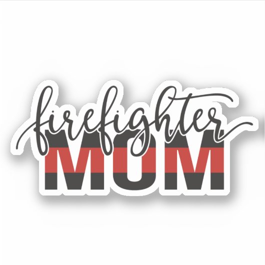 Brandweerman moeder dunne rode lijn sticker (Voorkant)