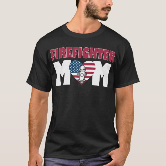 Brandweerman Moeder Steun de Dunne Rode Lijn F T-shirt (Voorkant)