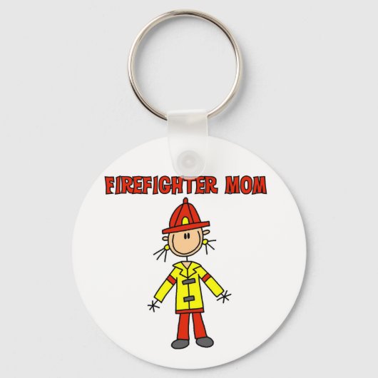 Brandweerman Moeder T-shirts en Cadeaus Sleutelhanger (Voorkant)