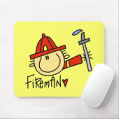 Brandweerman Muismat Geel (Met muis)