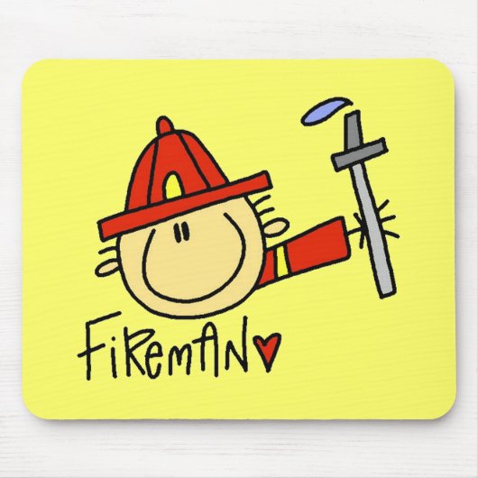 Brandweerman Muismat Geel (Voorkant)
