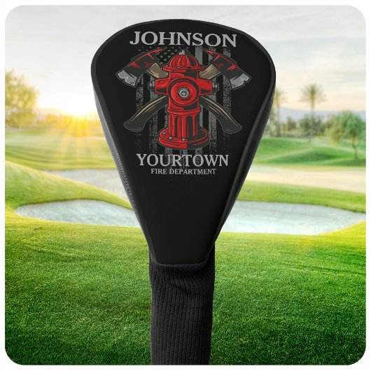 Brandweerman NAAM Brandweer Hydrant USA Vlag  Golfheadcover