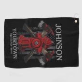 Brandweerman NAAM Brandweer Hydrant VS Vlag Golfhanddoek (Horizontaal)