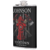 Brandweerman NAAM Brandweer Hydrant VS Vlag Heupfles (Links)