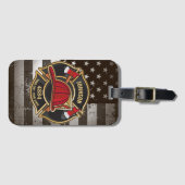 Brandweerman NAAM Brandweerman Brandweer VS Vlag Bagagelabel (Voorkant (horizontaal))