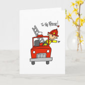 Brandweerman naar de redding Tshirts en geschenken Kaart (Gele Bloem)