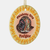 Brandweerman Oklahoma City-ornament Keramisch Ornament (Rechts)