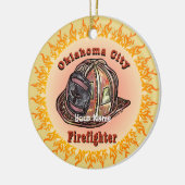 Brandweerman Oklahoma City-ornament Keramisch Ornament (Links)