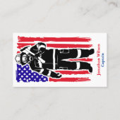 Brandweerman op Amerikaanse vlag Visitekaartje (Achterkant)