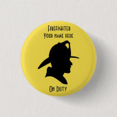 Brandweerman op Button voor ontwerp op kantoor (Voorkant)