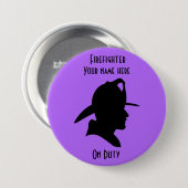 Brandweerman op Button voor ontwerp op kantoor (Voorkant /achterkant)