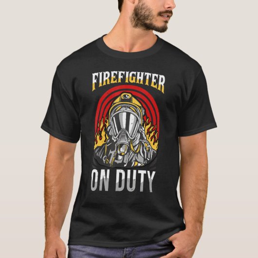 Brandweerman op dienst Vuurwerk Vuurmaskerreserver T-shirt (Voorkant)
