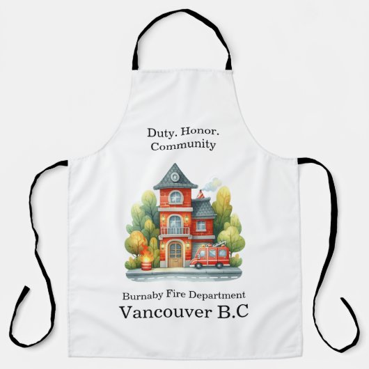 Brandweerman op een warme voorjaarsmiddag schort (Voorkant)