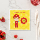 Brandweerman op maat van de Birthday Party Servetten (Insitu)