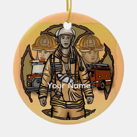 Brandweerman ornament (Voorkant)