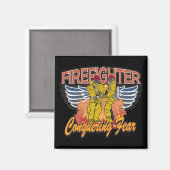 Brandweerman overwinnen angst magneet (Voorkant / Achterkant)