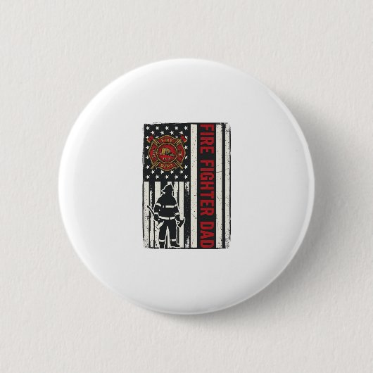 Brandweerman Papa Bedrukte Vlag Vectorontwerp_1 Ronde Button 5,7 Cm (Voorkant)