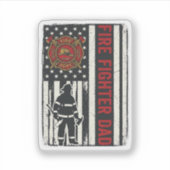 Brandweerman Papa Bedrukte Vlag Vectorontwerp_1 Sticker (Voorkant)