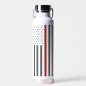 Brandweerman papa dunne rode lijn vlag waterfles (Voorkant)