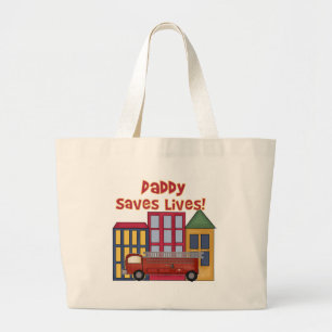 Brandweerman papa redt levens grote tote bag