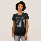 Brandweerman Papa Thin Red Line American Fathers D T-shirt (Voorkant volledig)