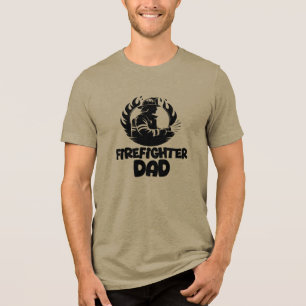 Brandweerman papa, Vaderdag Tri-Blend Shirt
