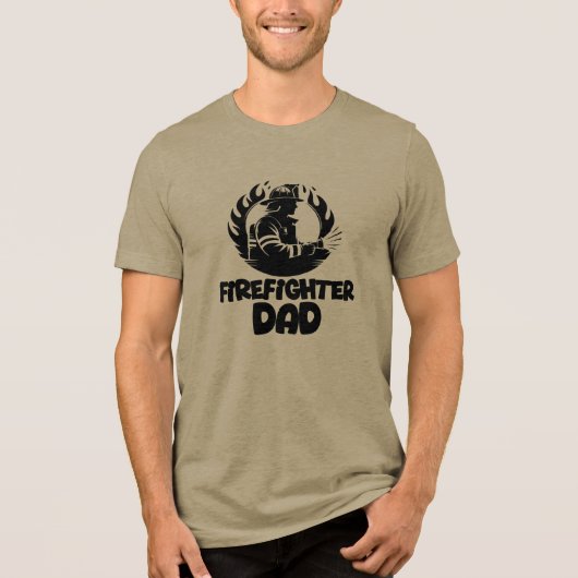 Brandweerman papa, Vaderdag Tri-Blend Shirt (Voorkant)