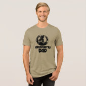 Brandweerman papa, Vaderdag Tri-Blend Shirt (Voorkant volledig)