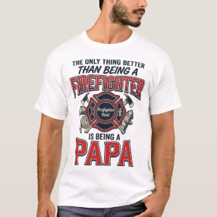 Brandweerman Papa Vintage Gravure Shirt Ontwerp_1