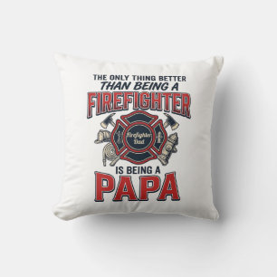 Brandweerman Papa Vintage Gravure Shirt Ontwerp_1 Kussen