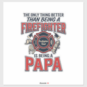 Brandweerman Papa Vintage Gravure Shirt Ontwerp_1 Sticker