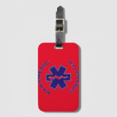 Brandweerman Paramedic Bagagelabel (Voorkant (verticaal))
