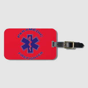 Brandweerman Paramedic Bagagelabel