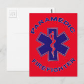 Brandweerman Paramedic Briefkaart (Voorkant / Achterkant)