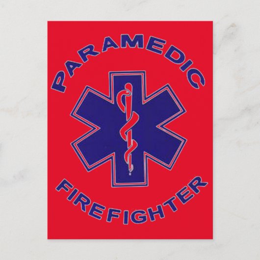 Brandweerman Paramedic Briefkaart (Voorkant)